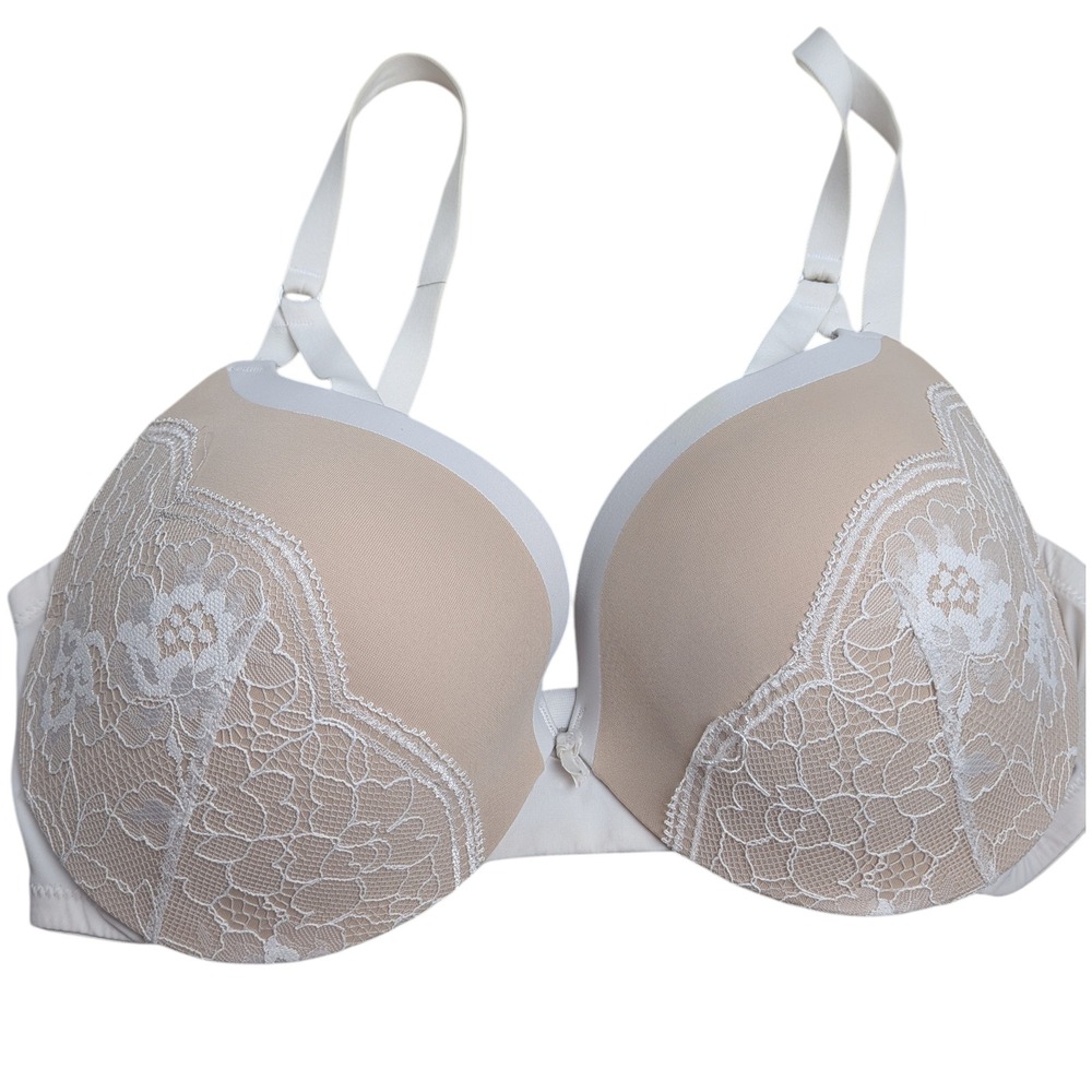 Maidenform Push Up Bra Size 34D Beige Nude Lace‎